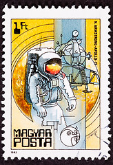 Image showing Postage Stamp Apollo 11 Moon Walk Space Suit