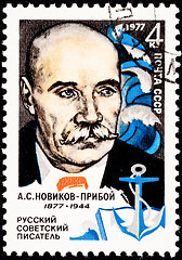 Image showing Soviet Russia Stamp Man Alexey Novikov-Priboy Nautical Writer