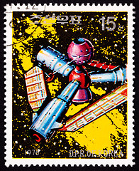 Image showing Canceled North Korean Postage Stamp Futuristic Space Station, St