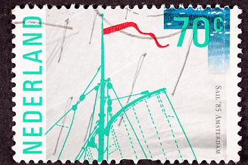 Image showing Stamp Netherlands Nederland Sail '85 Canvas Mast