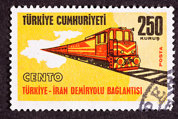 Image showing Stamp Regional Cooperation Turkey Iran Railroad
