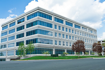 Image showing Modern Cube Shaped Office Building Parking Lot MD