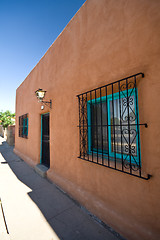 Image showing Exterior View of Adobe Home Santa Fe, New Mexico