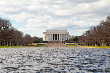 Image showing Winter Lincoln Memorial Reflecting Pool Washington DC