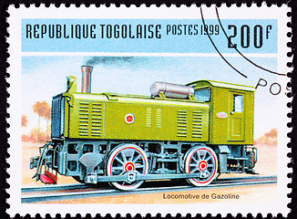 Image showing Canceled Togo Train Postage Stamp Old Railroad Gasoline Engine L