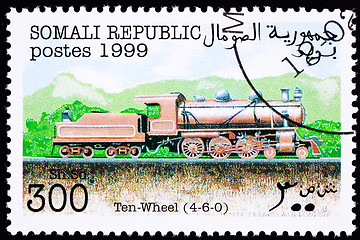 Image showing Somali Train Postage Stamp Old Railroad Steam Engine Locomotive