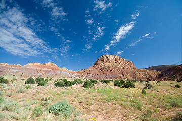 Image showing Ghost Ranch Mesa Canyon Blue Sky Abiquiu, New Mexico