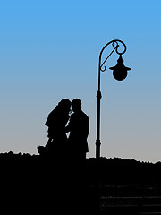 Image showing silhouette of new-married