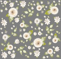 Image showing Seamless background from a flowers ornament, fashionable modern wallpaper or textile.   