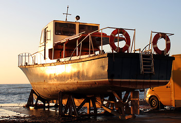 Image showing boat on a pier