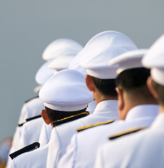 Image showing Military officers in parade uniforms