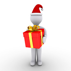 Image showing Man holding a gift