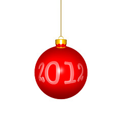 Image showing Christmas ball reflecting new year