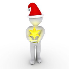 Image showing Person with Christmas star