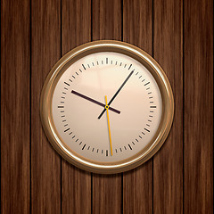 Image showing clock on wood