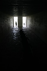 Image showing Child running in dark room in Fort Desoto, Florida