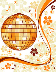 Image showing Floral background with discoball