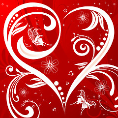 Image showing Flower background with heart