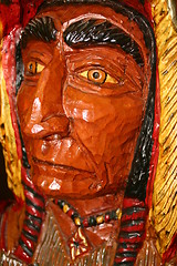Image showing Indian head carving from gift shop at Busch Gardens Tampa Florida