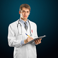 Image showing young doctor man with stethoscope