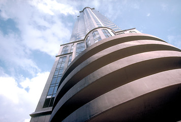 Image showing Highrise office building against cloudy sky