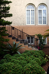 Image showing Staircase windows and garden in downtown Lakeland Florida