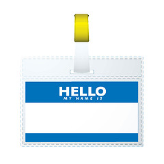 Image showing Helloe my name is tag