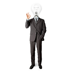 Image showing full length business male with lamp-head
