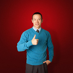 Image showing young businessman in blue