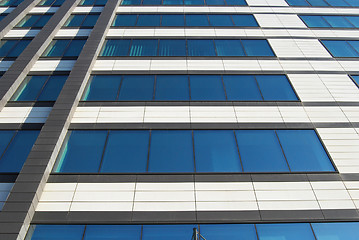 Image showing Office building wall down-up view