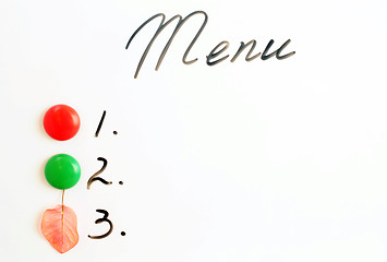 Image showing Menu