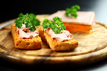 Image showing Bruschetta with liver pate