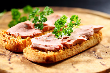 Image showing Bruschetta with liver pate