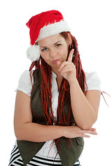 Image showing Young modern christmas girl isolated on white background.