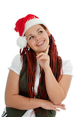 Image showing Young modern christmas girl isolated on white background.