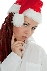 Image showing Portrait of young modern christmas girl.