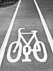 Image showing Bike lane sign