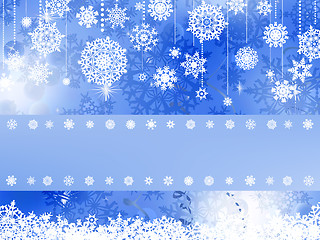 Image showing Blue christmas background with snowflake. EPS 8