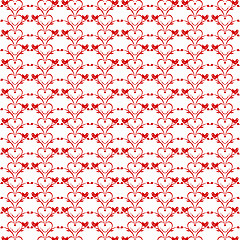 Image showing Seamless floral hearts and birds pattern