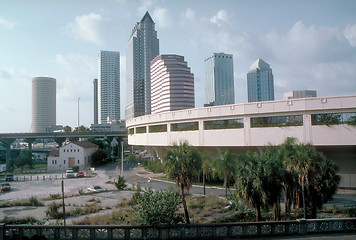 Image showing Highway and skyline in Tampa, Florida