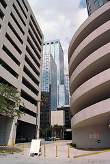 Image showing Several buildings downtown, street level