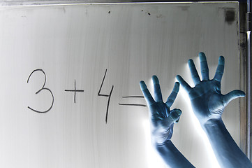 Image showing Hands symbolize wrong answer on mathematic