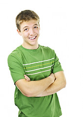 Image showing Happy young man with crossed arms