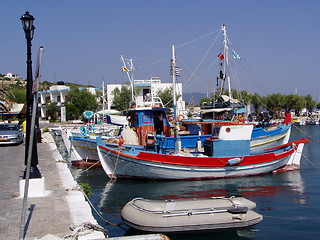 Image showing Boats on the Harbour of Pythagorio, Samos