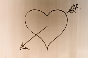 Image showing Someone draw shaded love symbol