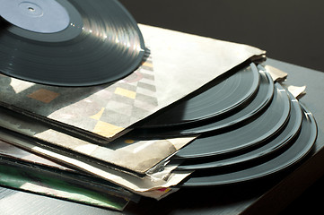 Image showing LPs and covers