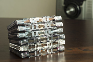 Image showing Pile of audio tape cassettes