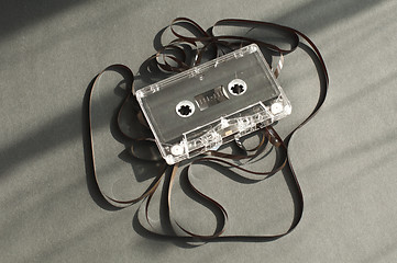 Image showing Audio tape cassette with subtracted out tape. 