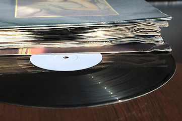 Image showing LPs and covers