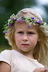 Image showing blonde girl in flower wreath